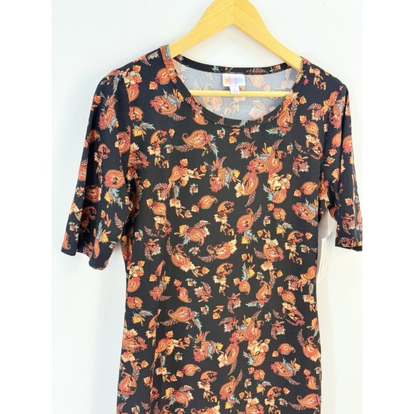 LuLaRoe Julia Dress Large Color Black Stretch Knee Length Comfy Soft - Picture 8 of 16